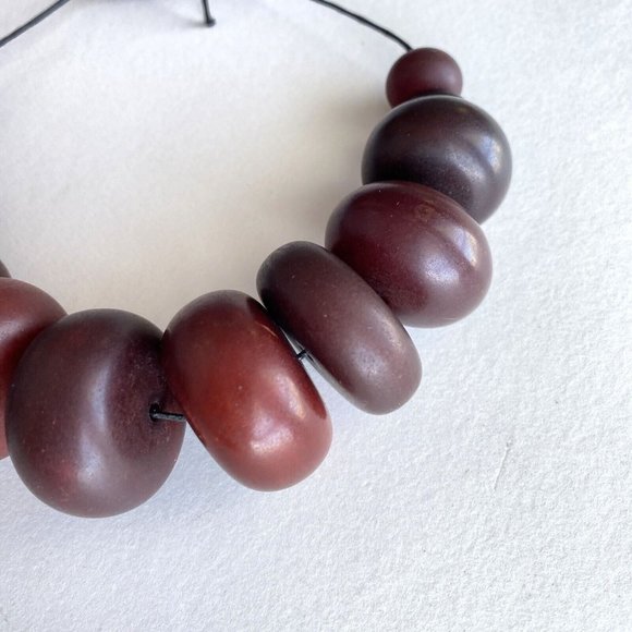 African PF Copal Amber Bakelite Faturan Graduated Beads 15in Necklace 195.2g - Picture 5 of 16
